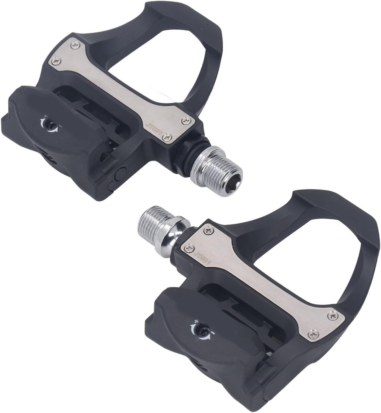 Bicycle Locking Pedals with Cleats Set, Self Locking Cycling Pedals Compatible with System, Aerodynamic Lightweight Nylon Pedals with Bearings for Road