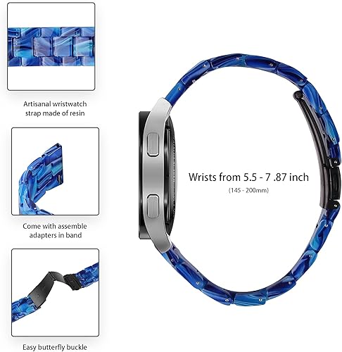 Miniatura 6 de SPINYE Correa compatible con Samsung Galaxy Watch 66 ClassicGalaxy Watch 55 Pro  44 Classic  3 1.614 in  Active 2, correa de repuesto de resina