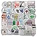 Homyu Stickers 60-Pcs PVC Decals Retro Stamp Postmark Theme Waterproof Sunlight-Proof DIY Ideals for Cars Motorbikes Skateboard Spinner Luggages Laptops