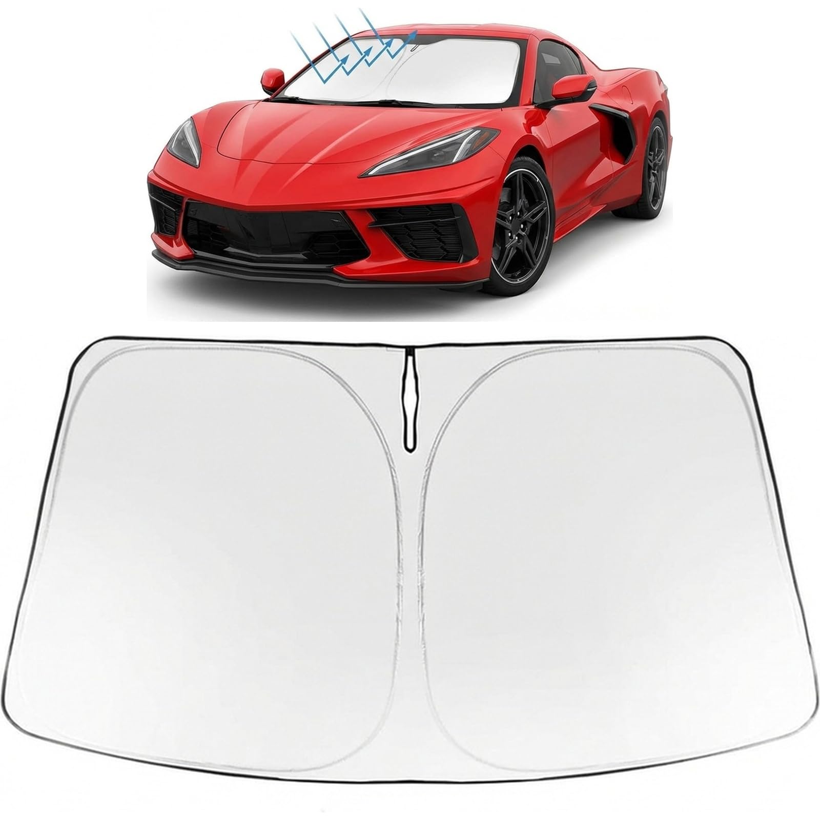 Proadsy Custom Fit Car Windshield Sun Shade for 2020-2026 Chevy Corvette