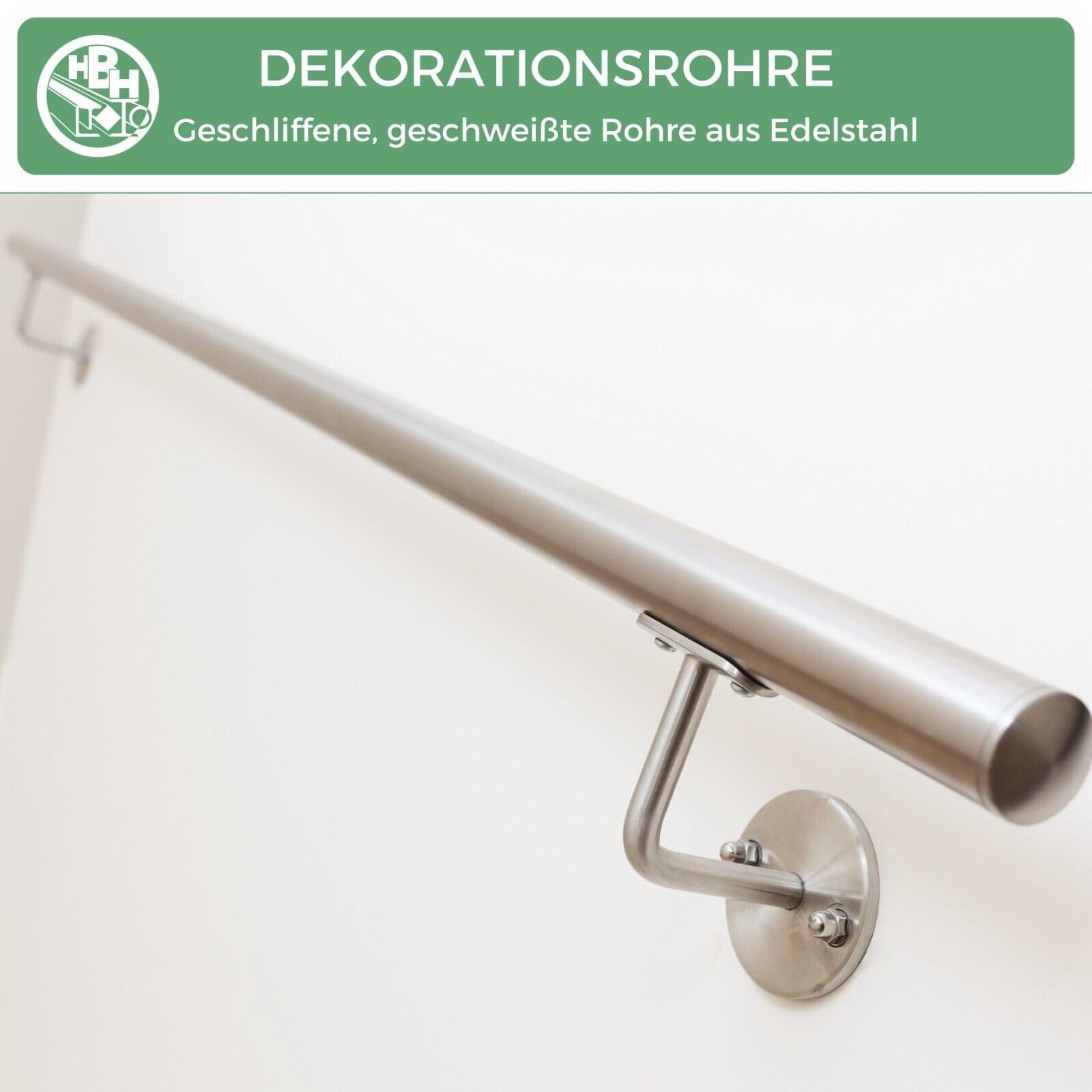 Rundrohr/Edelstahl/geschliffen Korn240 / WST 1.4301 / V2A / Wandstärke: 2mm (Ø 42,4mm; Länge: 2000mm)