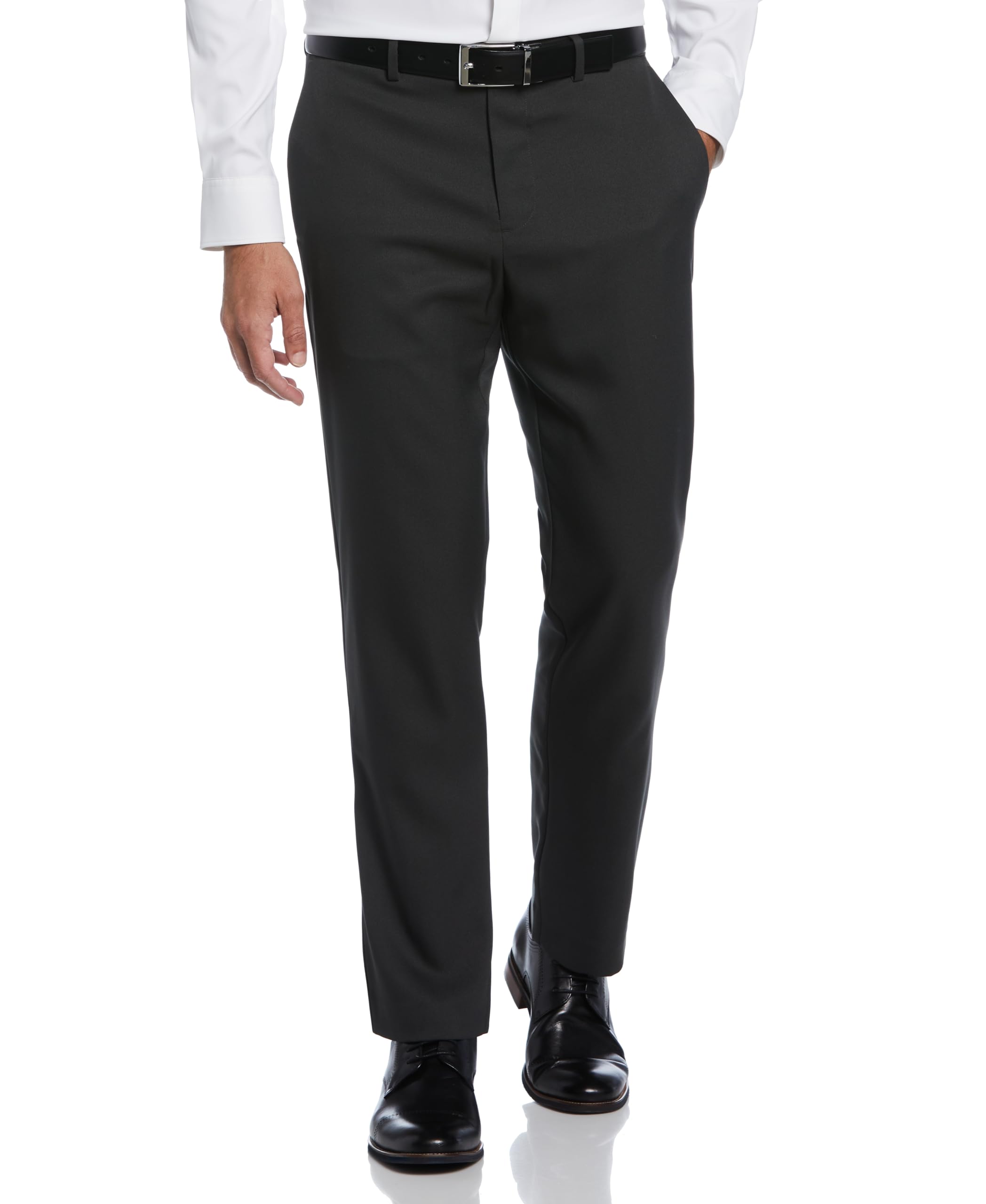 Perry Ellis Portfolio Modern Fit Twill Mens Dress Pants Flat Front Stretch Fabric Soft and Durable Straight Leg