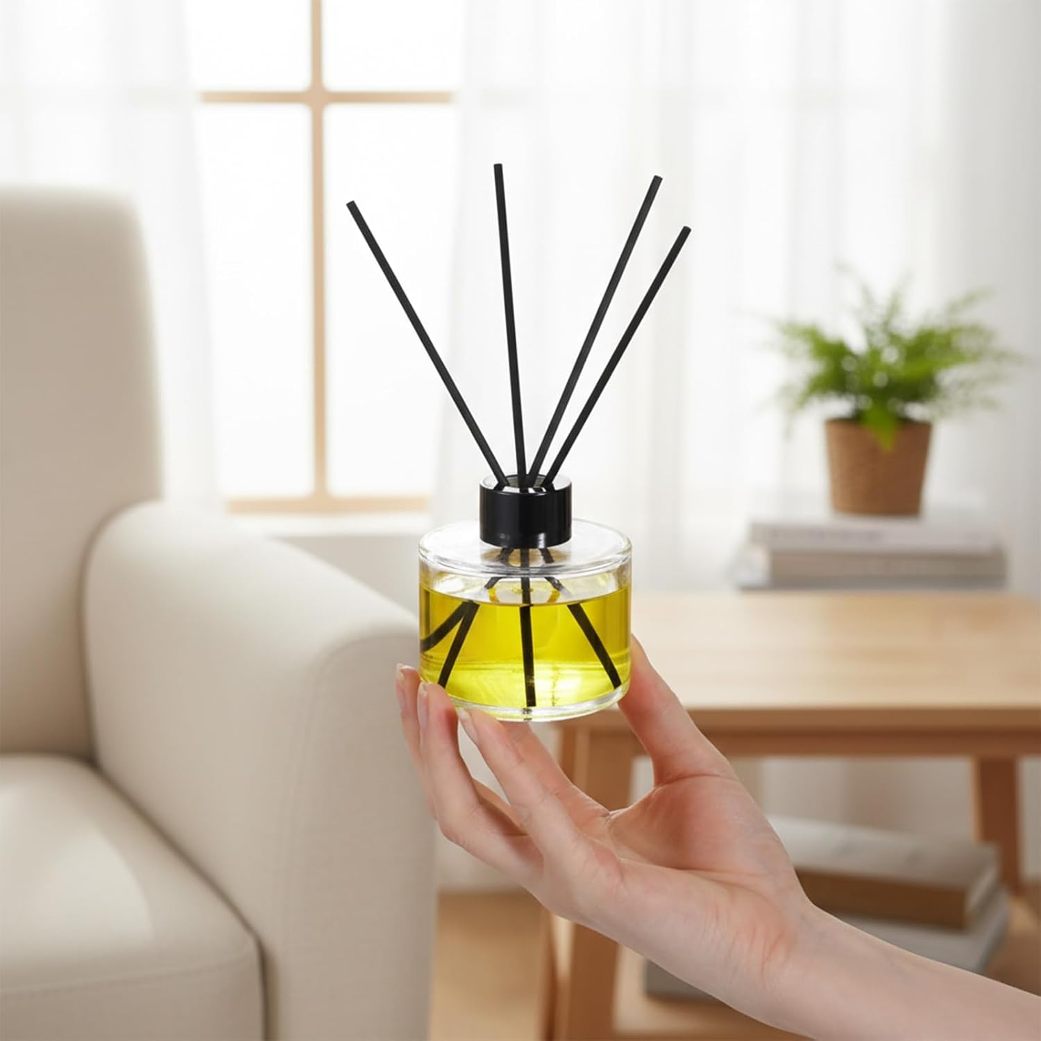 8 PCS Fragrance Glass Diffuser Bottles, Reed Diffuser Bottle with 40pcs Reeds Sticks & Black Caps & Funnel, Diffuser Jars for Home Oil Fragrance Decoration Girl Women Gift, 100ML
