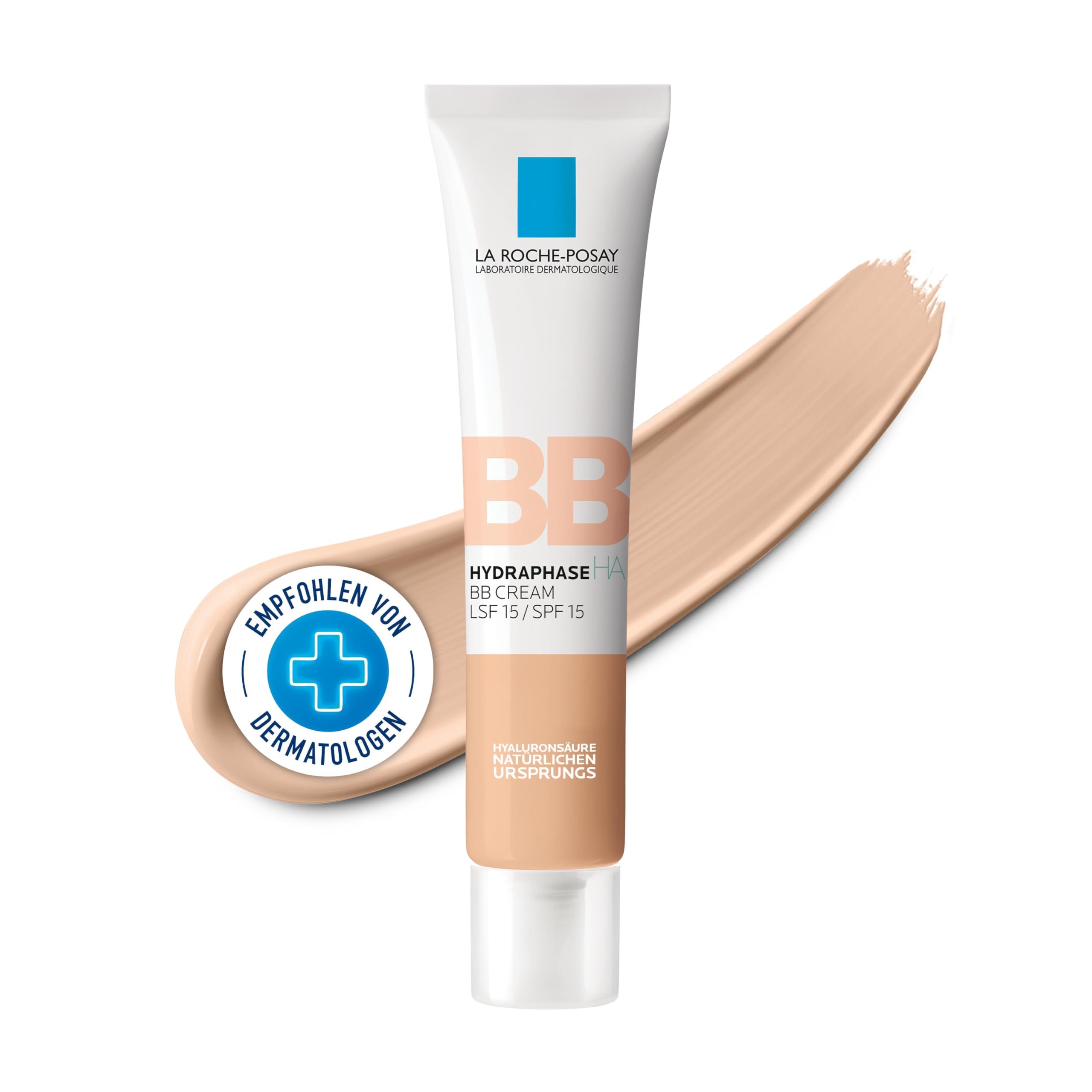 La Roche Posay Hydraphase HA BB Cream Hell: Feuchtigkeitsspendende BB Cream mit LSF 15, Für einen ebenmäßigeren Teint, Nicht fettende Textur, Für normale bis trockene Haut, 40 ml