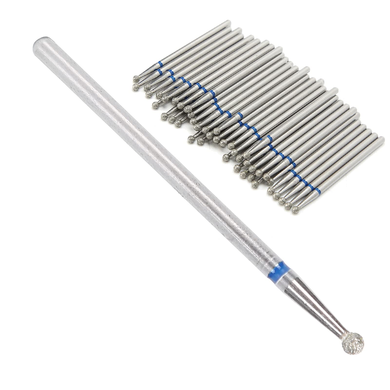 50 Pièces de Forets à Ongles en Forme de Boule, Ensemble de Forets de Manucure en Diamant, Accessoires de Coupe-Ongles Professionnels pour Ongles en Acrylique, Manucure, Perceuse