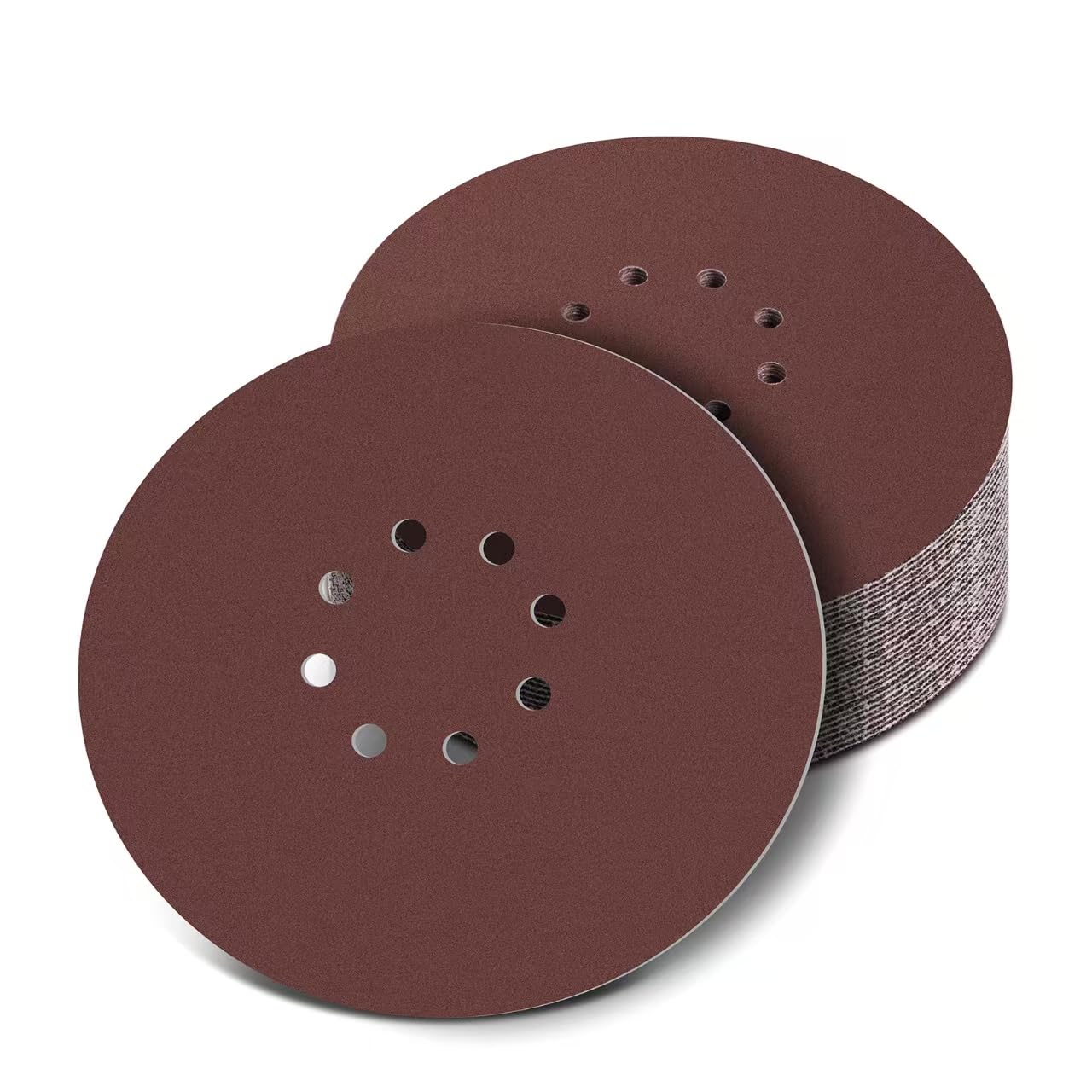 225mm Hook and Loop Sanding Discs 40 Grit, 15Pcs 9 Inch 8 Holes Sandpaper Sheet for Long Neck Sander Drywall Sander