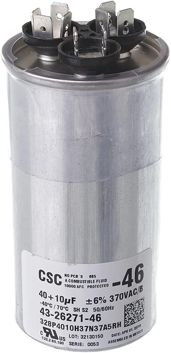 Rheem/Protech 43-26271-46 - Capacitor - 40/10/370 Dual Round - Rheem/R