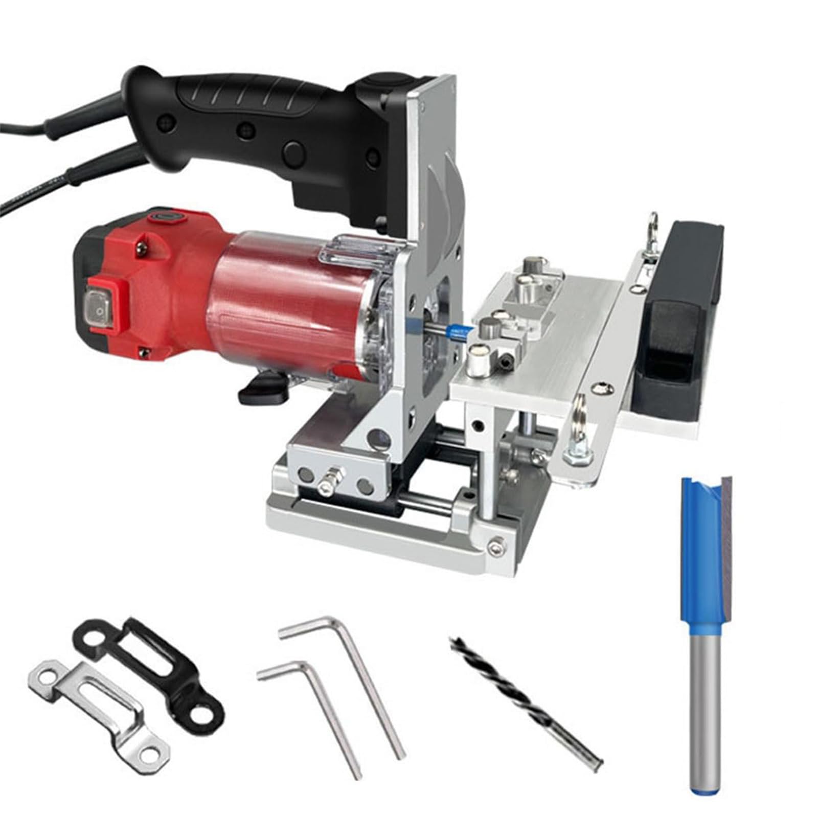 Máquina Ranuradora Ajustable, Maquinaria Perforadora de Madera, Longitud de Ranurado 55 Mm, Máquina Espigadora Para Carpintería, Carpintero de Galletas, Para Placa de 15-25 Mm de Espesor