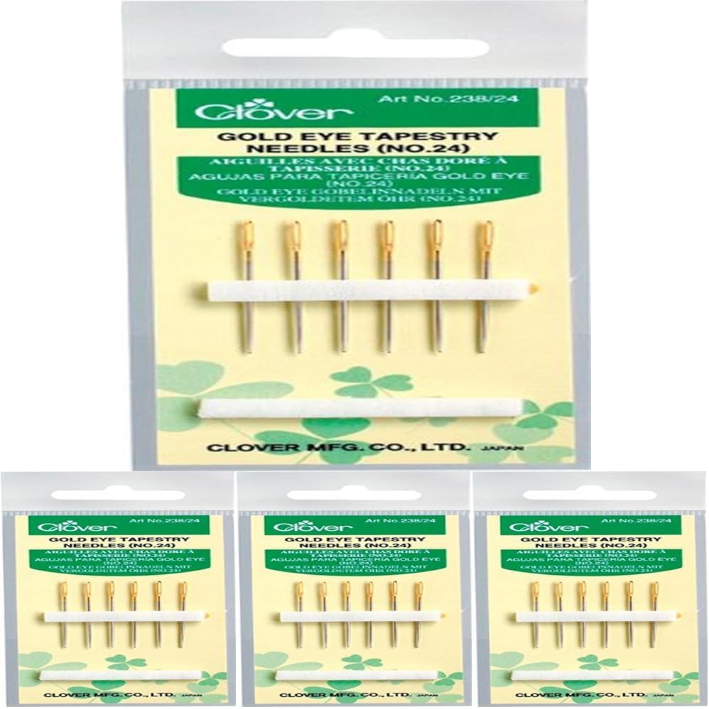 Clover Super Jumbo Tapestry Needle Set, Assorted, Gold (Pack of 4)