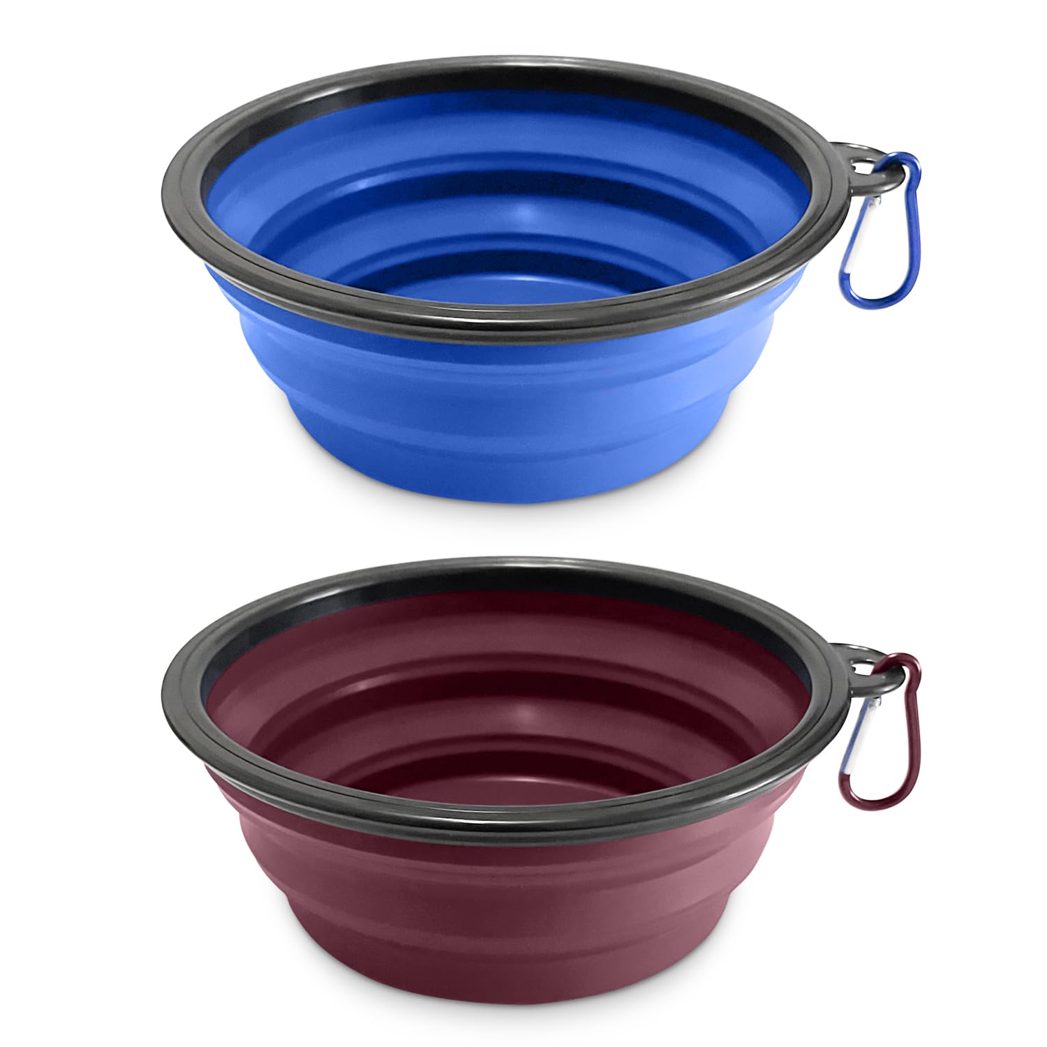 Bebedero Perro Portatil Perros Medianos y Grandes - Bebedero Perro Plegable Capacidad 900 ml - Cuenco Plegable para Perro - comedero Plegable Perro - 2 Uds - 18 cm Ancho x 7 cm Alto