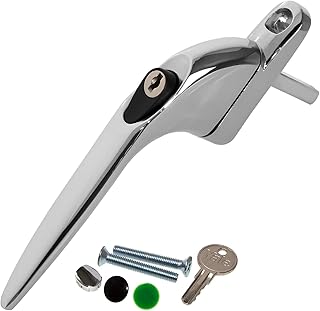 Chrome Yale UPVC Window Handle Inline Double Glazing Universal Key Locking Espag - 40mm Spindle