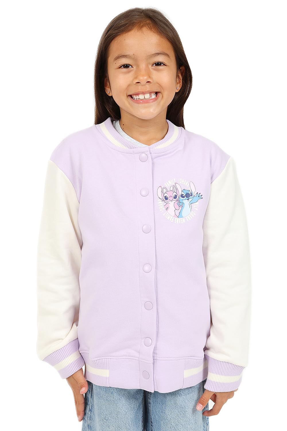 Disney Lilo and Stitch Blouson aviateur universitaire Stitch et Angel Basbeball pour enfants