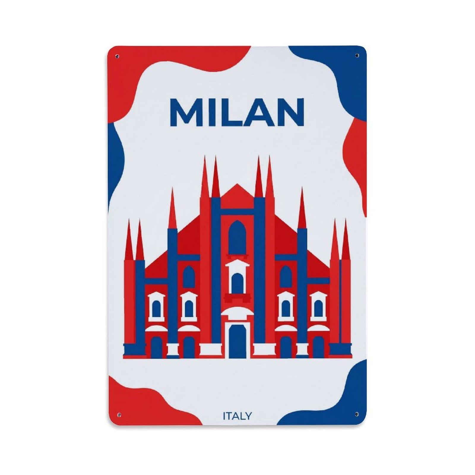 Olhnbad Style Centrale Milan Italy Minimalist City Travel Metal Tin Sign
