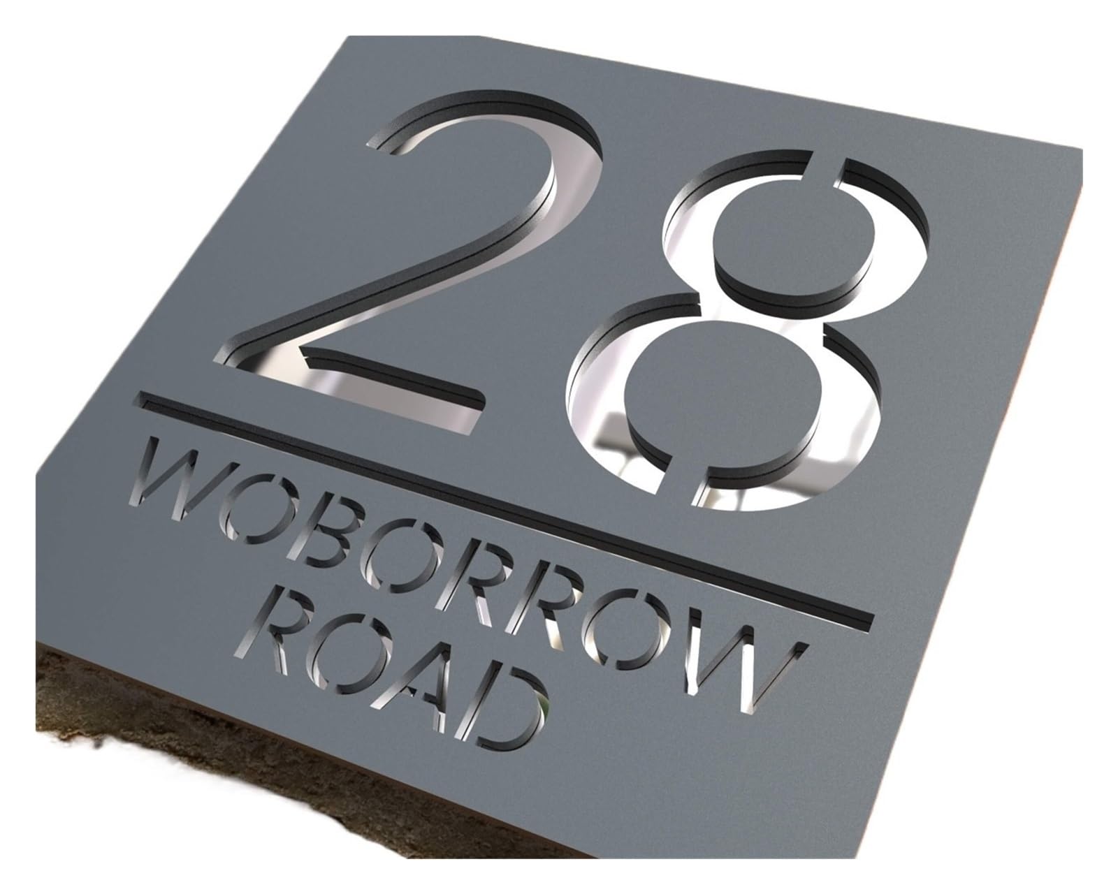 Numeri civici moderni in acrilico Segno Indirizzo porta Via Lettera 3D Numero Targhe Nome esterno Targa for decorazioni for la casa(Grey Gold,20X20CM)