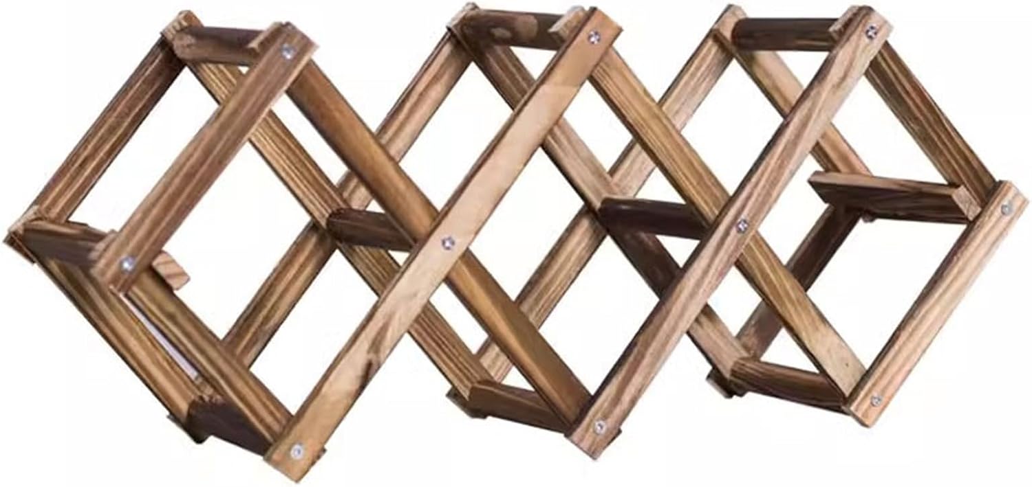 Wine Holder Telescopic Solid Wood Wine Rack Diamond Folding Wine Rack Storage Rack Wine Cabinet Wine Grid Wine Display Racks Wine Rack(45 * 16.5 * 12)