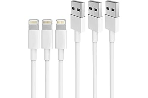 AUNC iPhone Charger 3-Pack: 6-Foot Fast-Charging Lightning Cables
