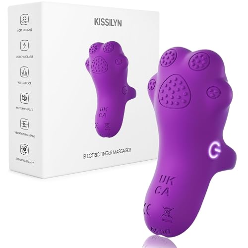 KISSILYN Multifunctional Finger Massager, Waterproof Rechargeable Cordless Mini Massage Tool, Violet - Violet