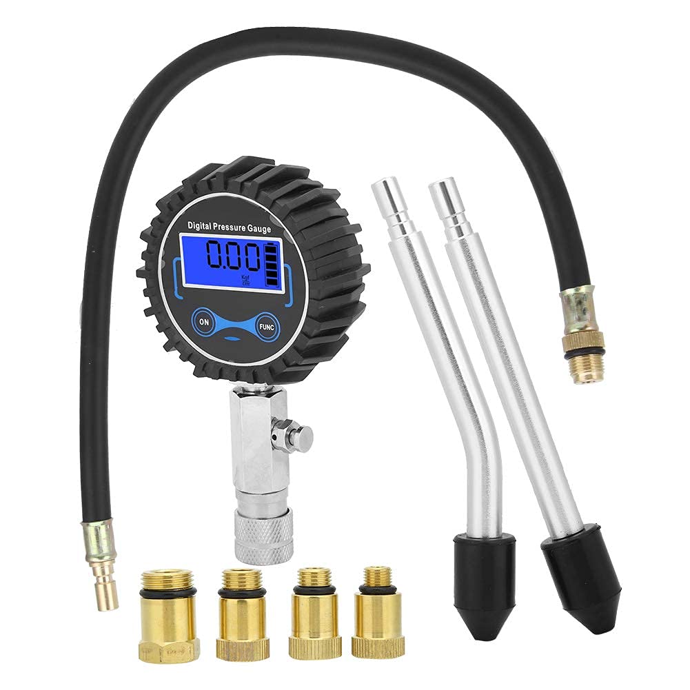 Medidor de detección de presión de cilindro de motor de 3-200 PSI, probador de compresión digital Kit de probador de reparación Kit de probador de compresión del motor