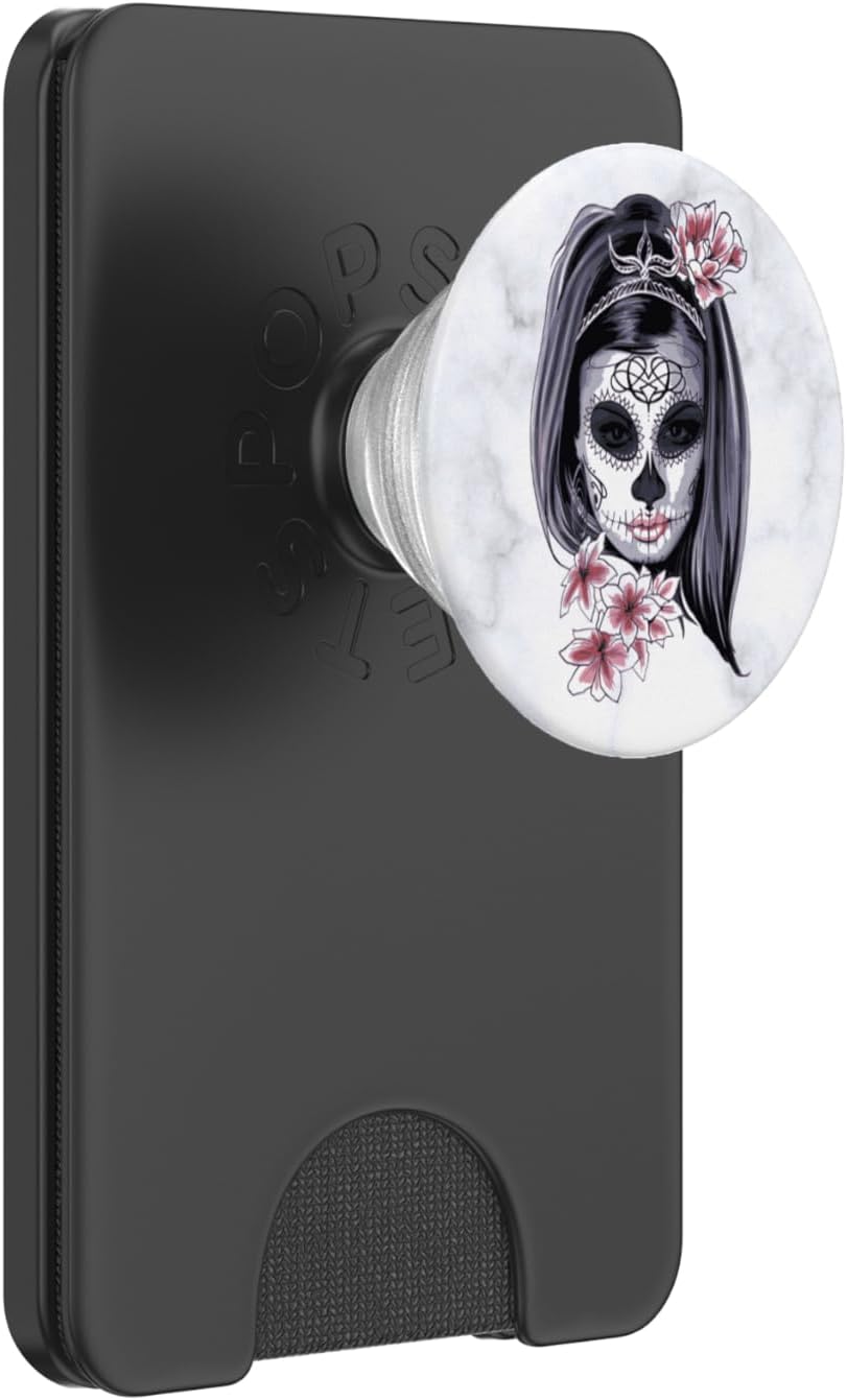 White Sugar Skull Cell Phone Button Holder Pop Out Back Knob PopSockets PopGrip: Swappable Grip for Phones & Tablets PopSockets PopGrip for MagSafe