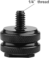 Vista 6 de Soporte de zapata caliente para cámara a adaptador de tornillo trípode de 1/4"-20, soporte de zapata flash para equipo de cámara DSLR (paquete de 4)