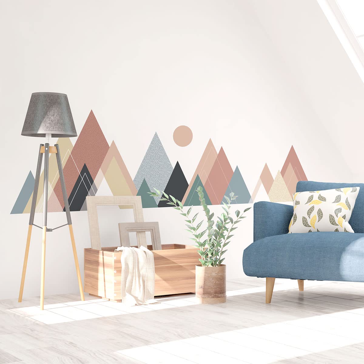 Ambiance Sticker Wall Stickers for Bedroom and Living Room Decoration - Scandinavian Mountains Columbiana Giant Wall Self Adhesive - H40 x L60 cm
