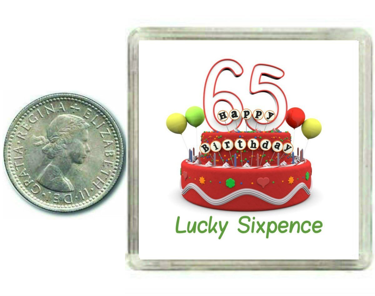 Oaktree Gifts Black 65Th Birthday Lucky Sixpence. Great Good Luck Present Idea For Man Or Woman