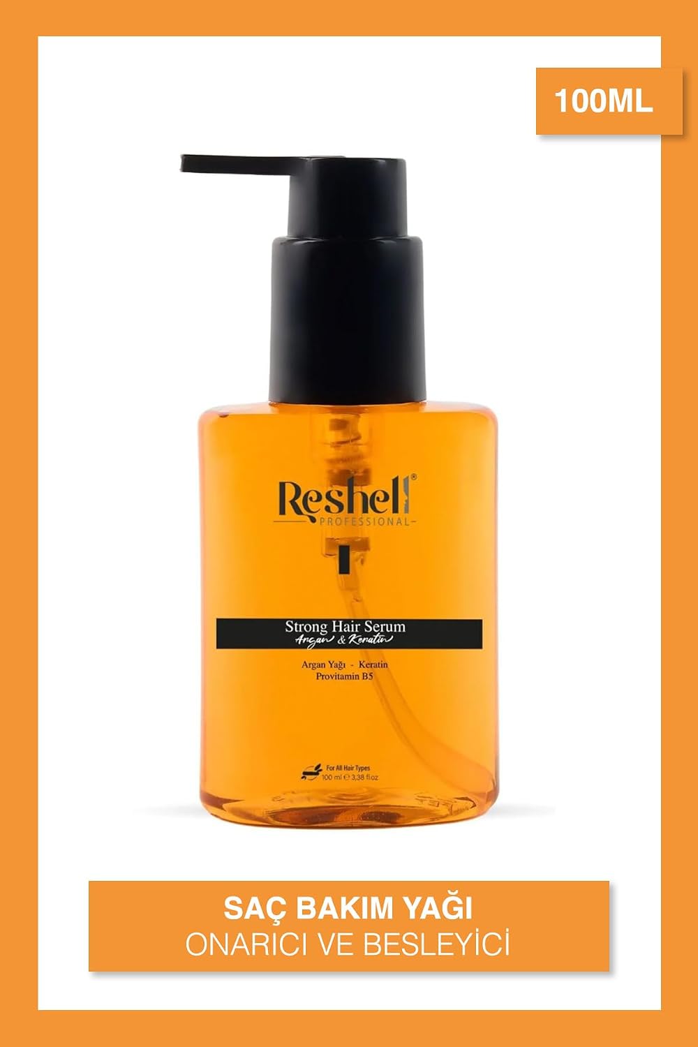 Onarıcı Besleyici Argan Ve Keratin Saç Bakım Yağı 100 ml, R-2012