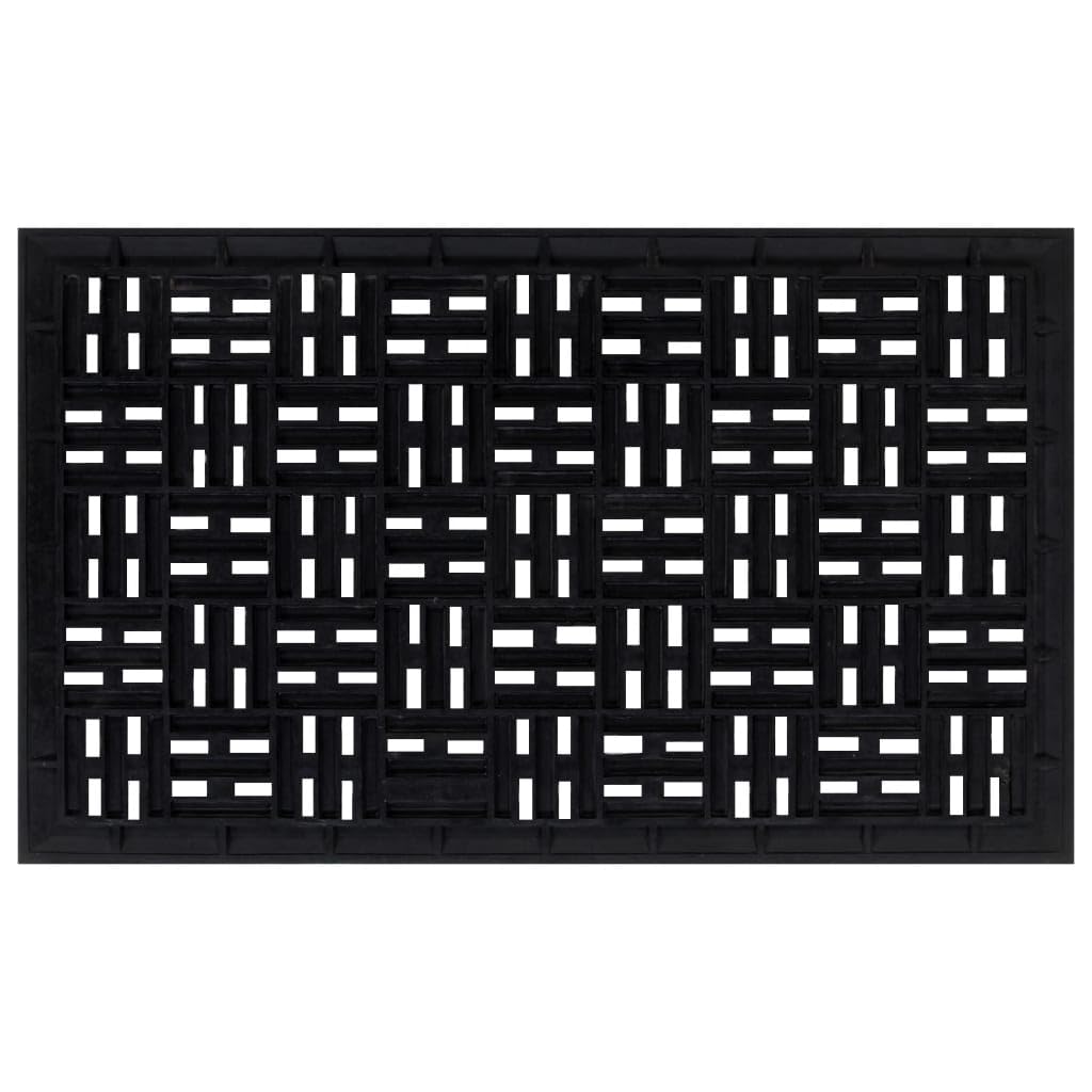 Paillasson rectangulaire en caoutchouc antidérapant et imperméable avec trous de drainage, lavable pour porte d'entrée, balcon et terrasse, tapis absorbant 45 x 75 cm