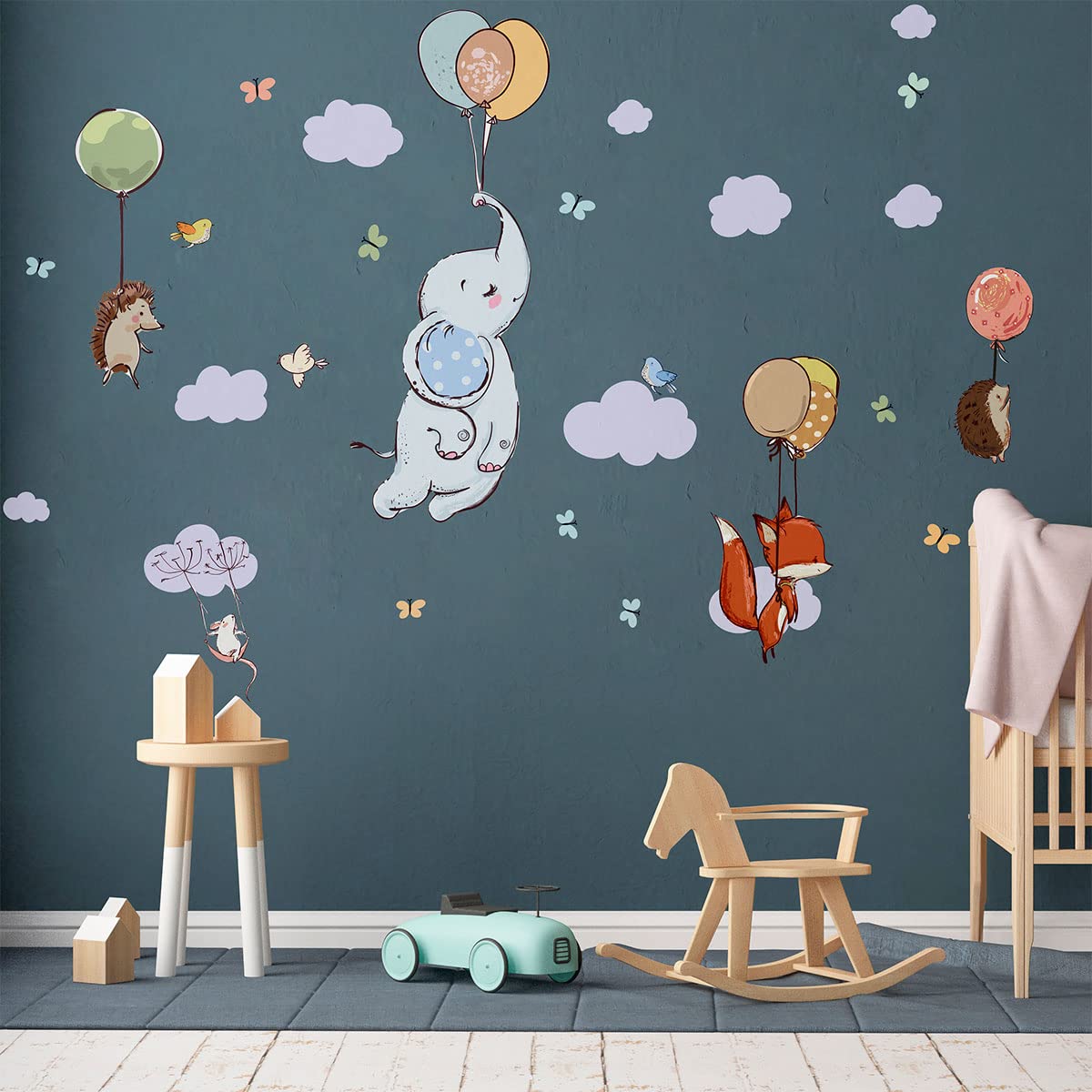 Children's Wall Stickers - Baby Room Decoration - Children's Bedroom Wall Sticker - Animals in The Air - H90 x L60 cm - Image 2