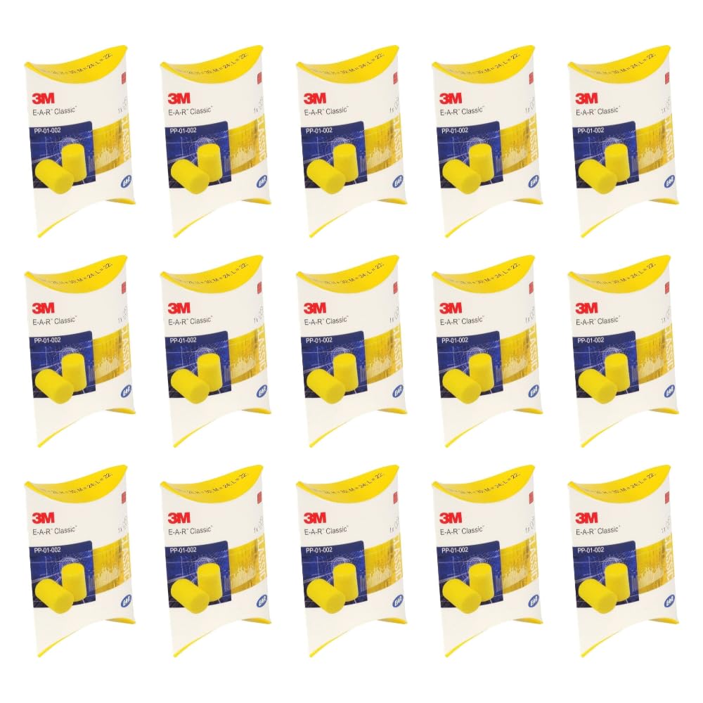 Hangqiao Classic Ear Plugs, 50 Pairs Individually Boxed, Yellow, SNR = 28dB, Ear Protection Earplugs (Pairs, 50)