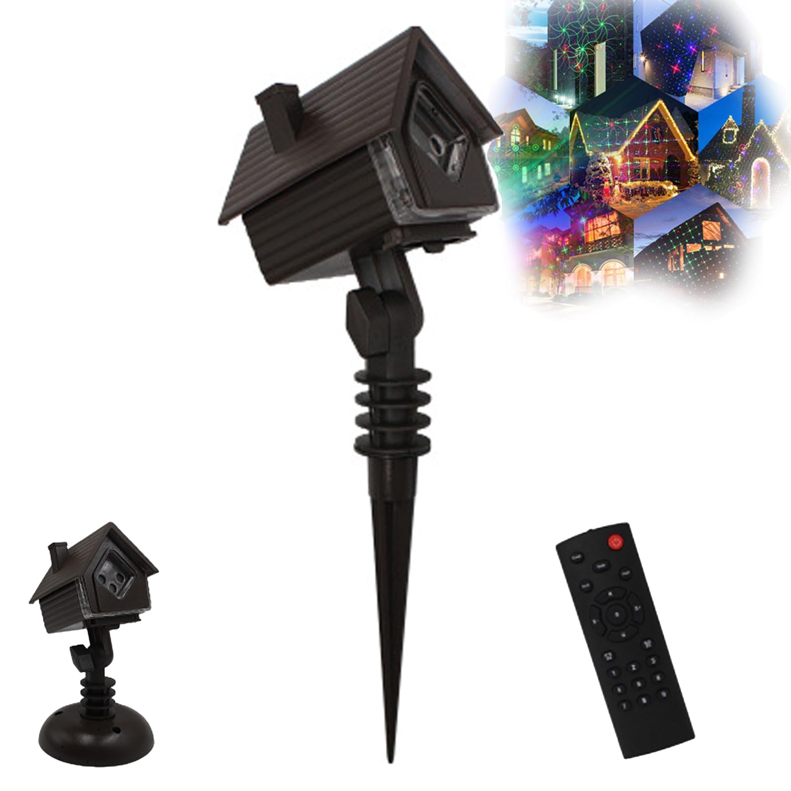 Proiettore Luci da Esterno, Proiettore Stellare da Giardino con Telecomando, Angolo di Proiezione Regolabile, Funzione Timer, Proiettore Esterno Dinamico for Parchi Cortili Hotel Campeggio Party