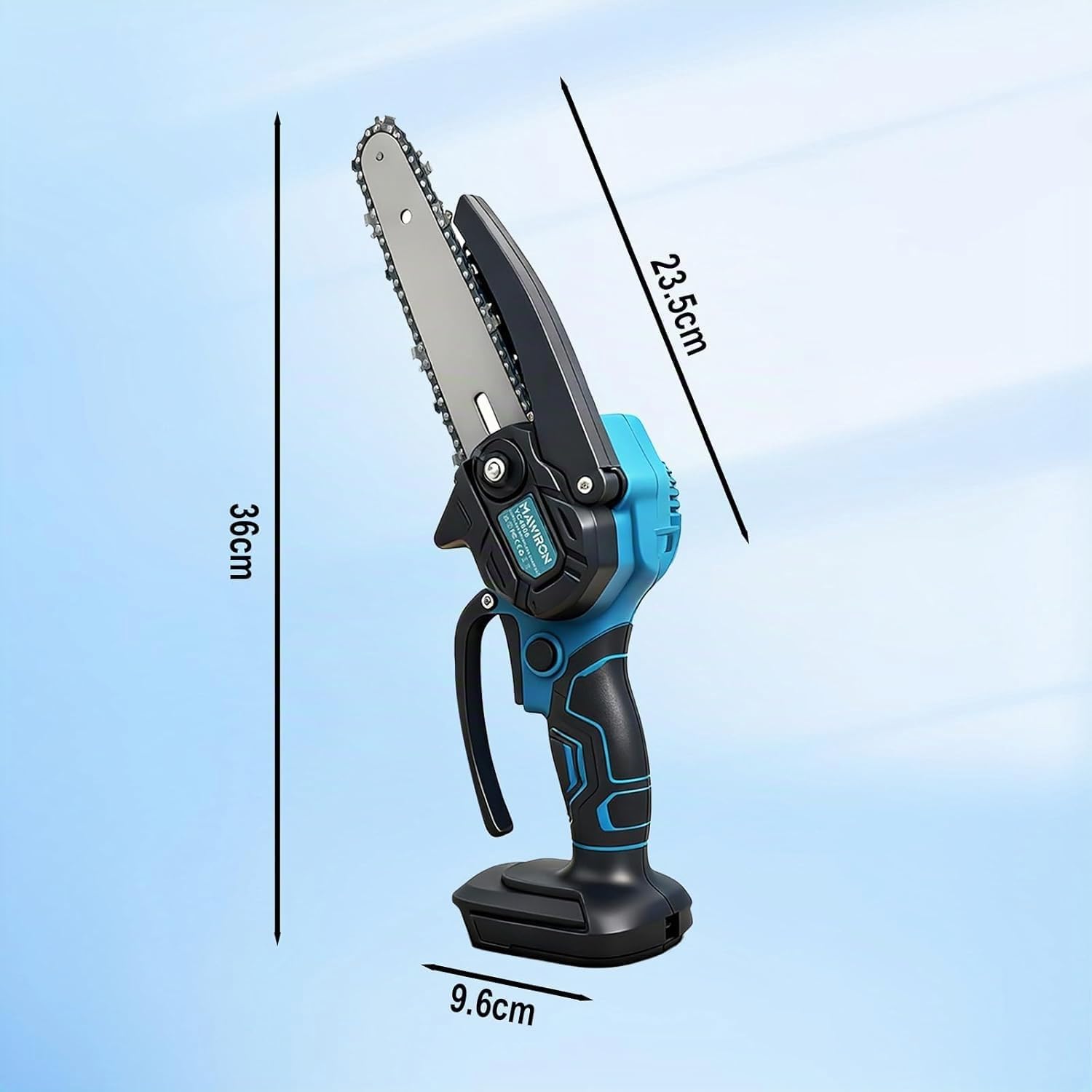 MS2 Motosega elettrico a Batteria portatile Ricaricabile, Potatore alberi e da giardino, Mini Motosega 6 Pollici senza fili Lama 15cm con doppia batteria da 24V