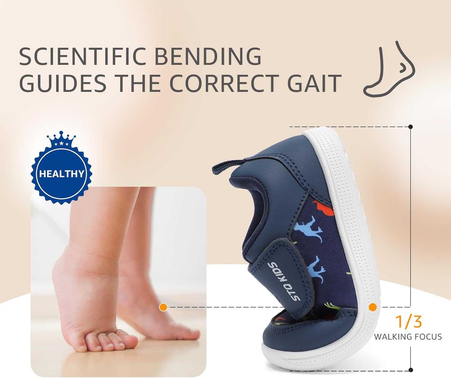 Toddler Wide Toe Box Barefoot Shoes Boys Girls Zero Drop,Baby First Walking Shoes Glitter Little Kids Sneakers Non-Slip Preschool Running Tennis Canvas Casual Preschool Outdoor Activities - Image 5