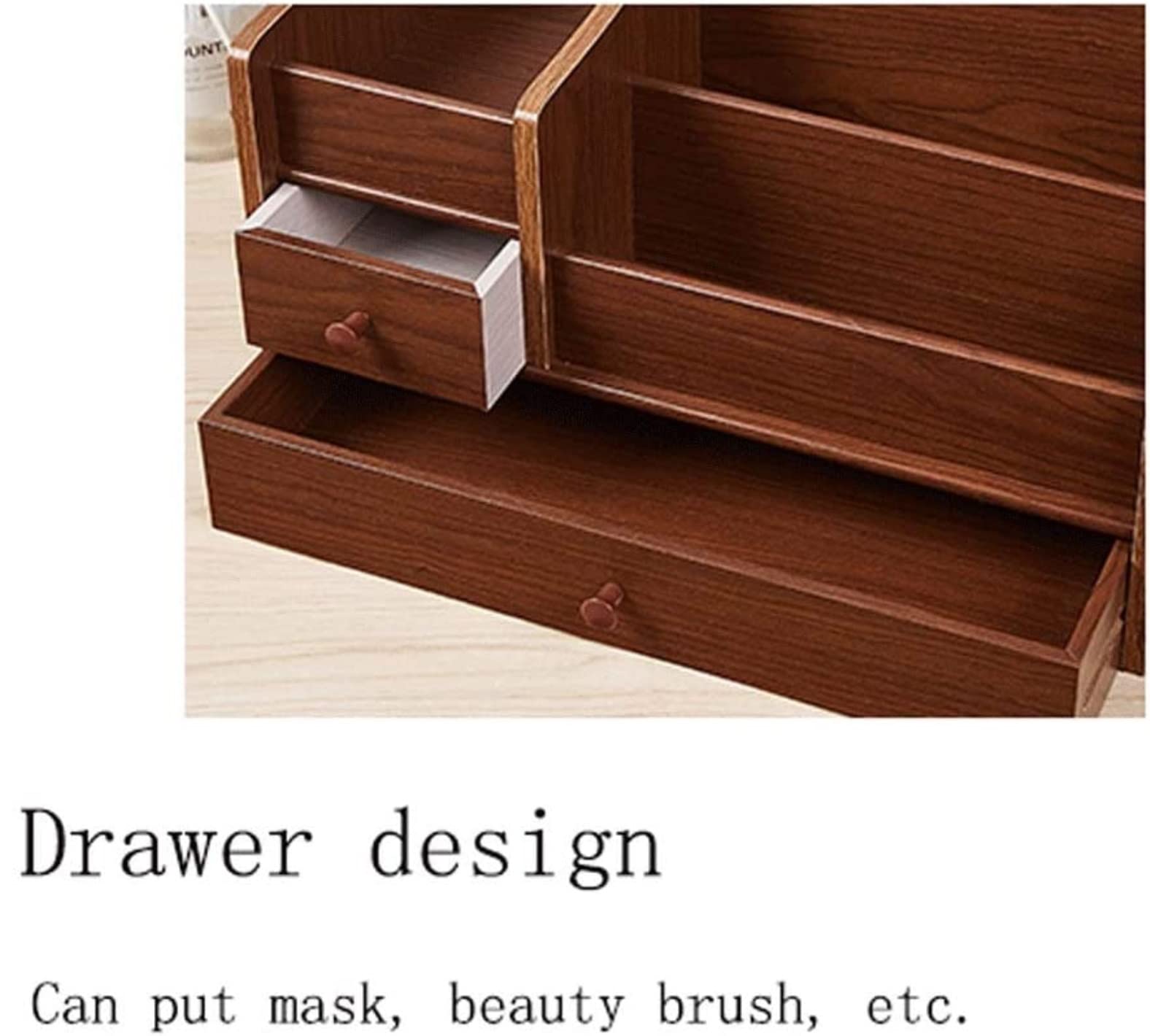 Organizer na Kosmetyki Wielofunkcyjne Pudełko Do Przechowywania Kosmetyków Szuflada W Stylu Dresser Rack Organizer Na Przybory Do Makijażu Organizer do Makijażu Sypialni(Bruin)