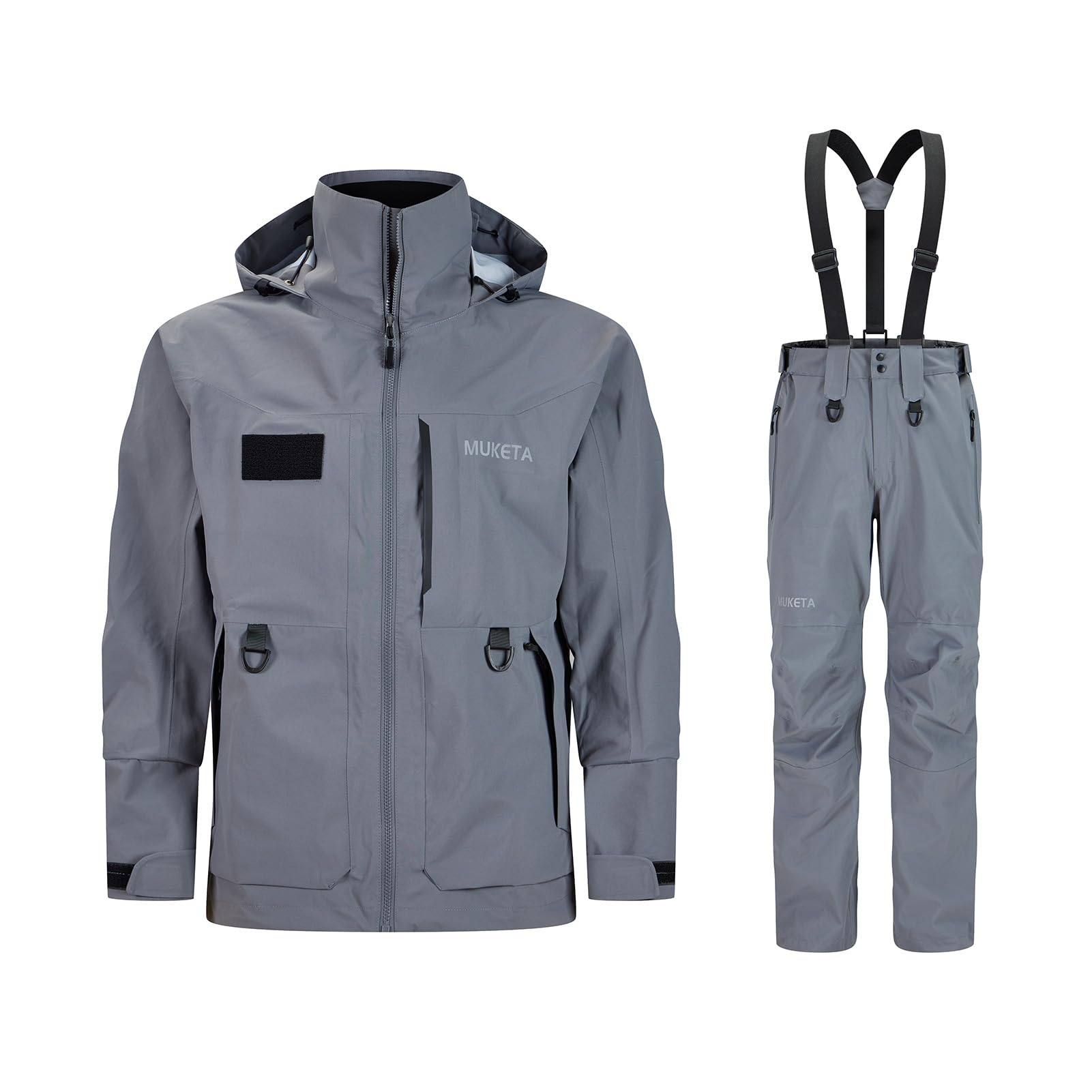 Fishing Rain Suit Breathable and Waterproof Wading Jacket Bib Pants Set Pro All Weather Gear