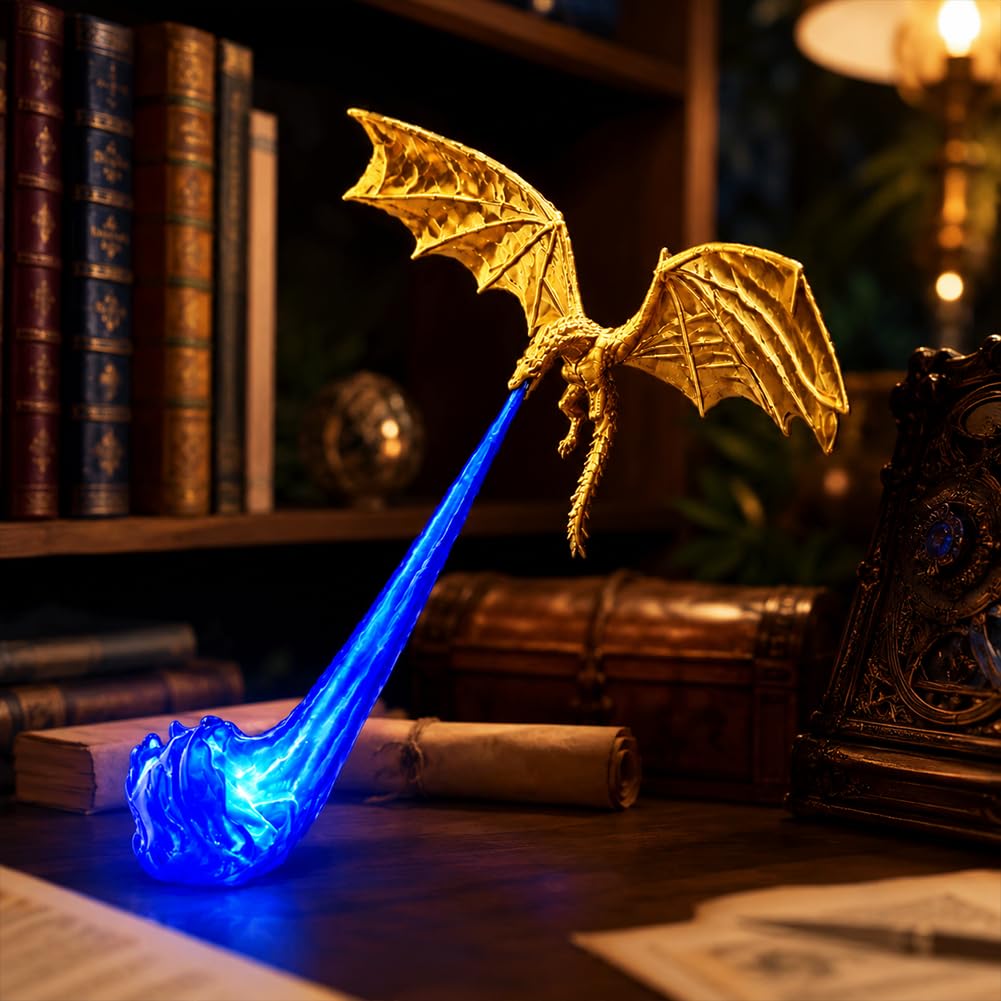 Dragon Shelf Decor, 3D Printed Flying Dragon Nook Light