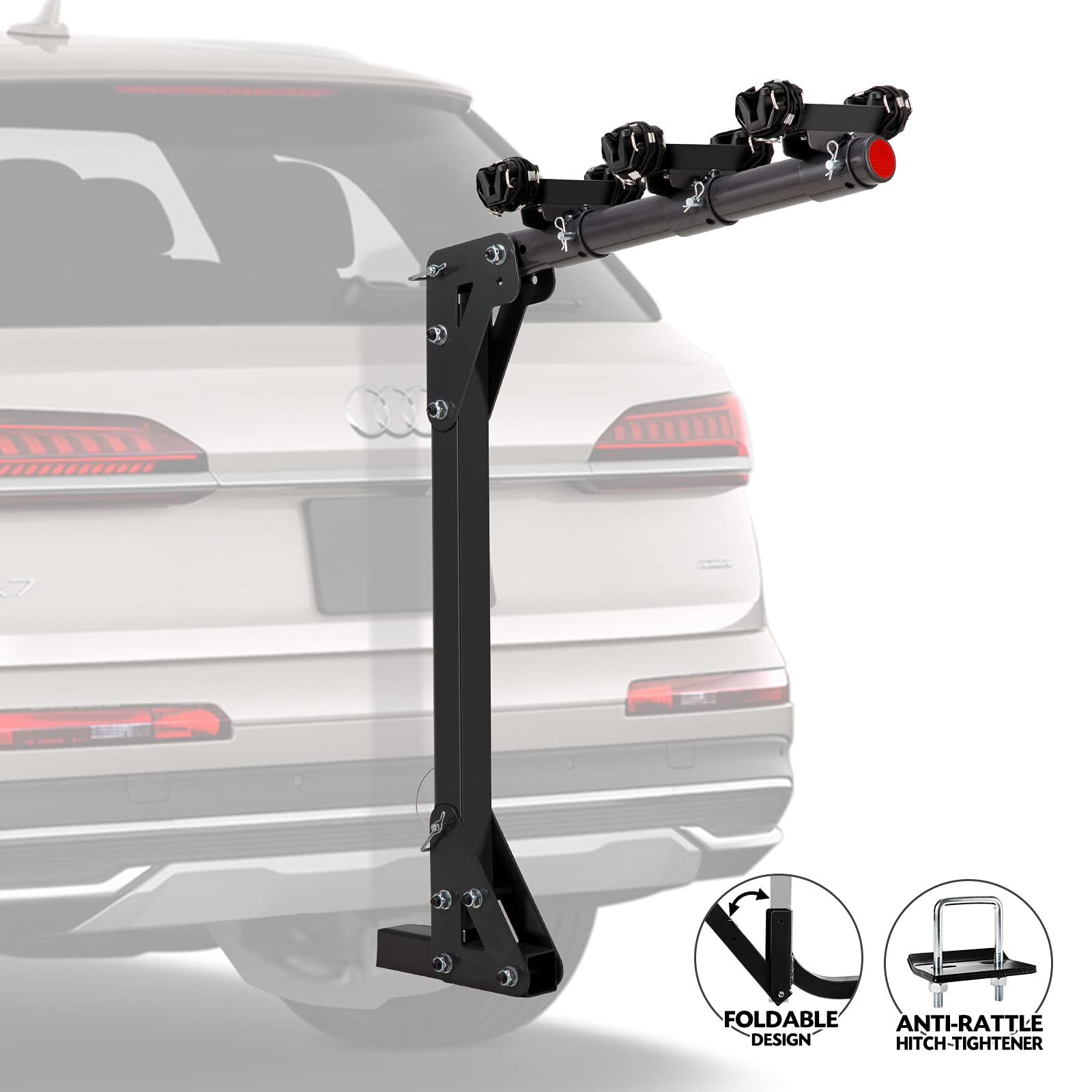 3-Bike Racks for 2 inch Hitch - Bicycle Carrier Racks Adjustable Cradles for All Bike with/ Without 