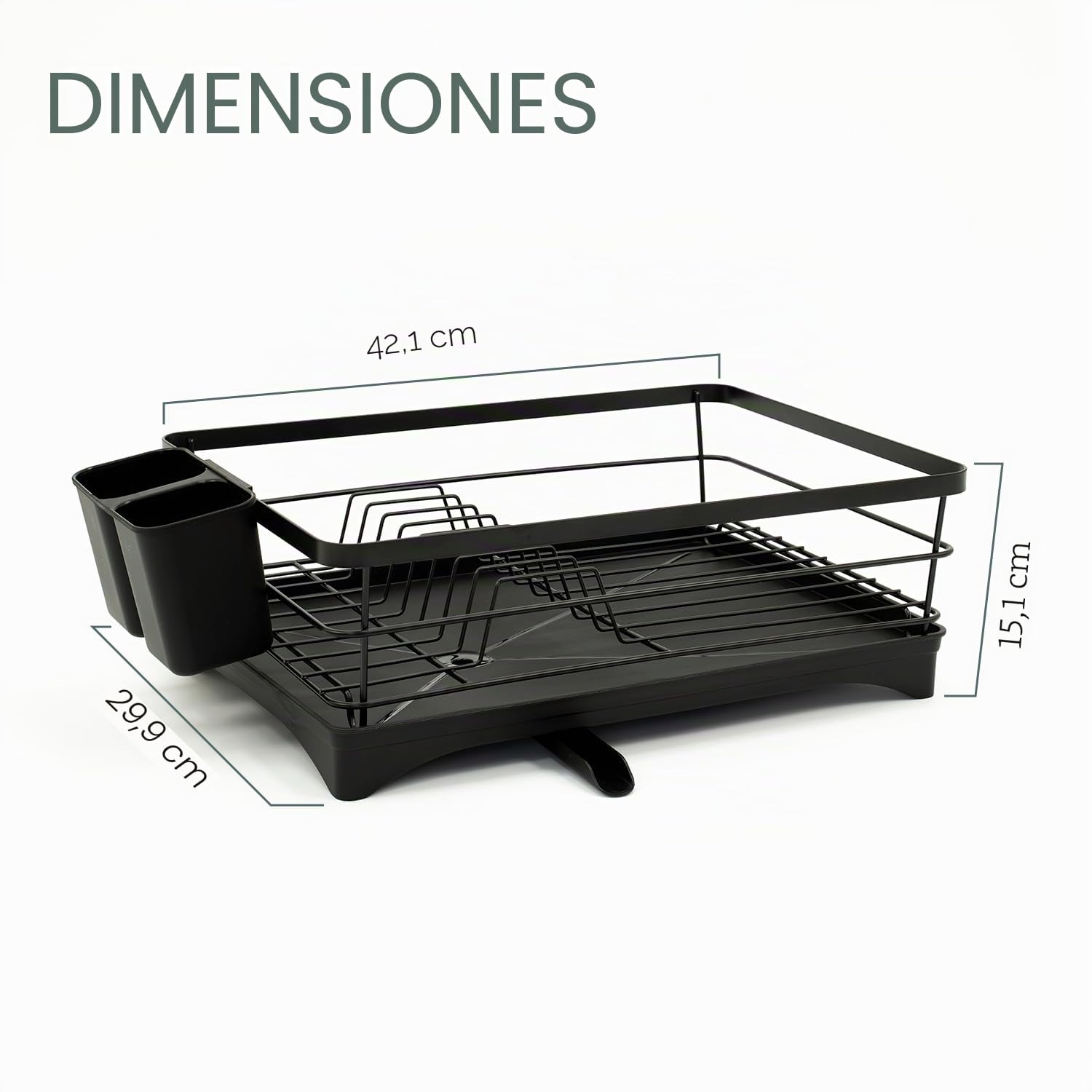 edihome, Escurreplatos sobre Fregadero, Escurridor de Platos, Acero Inoxidable, Bandeja Antigoteo y Boquilla de Drenaje, Drying Rack, para Ollas Cocina, Vajilla, Escorredor de Louça (1 Nivel)