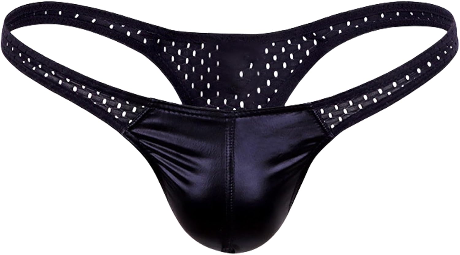 Men's Shiny Gold Foil Thong Low Rise Sexy Mesh Metallic Underwear Jockstrap G-String S-XL