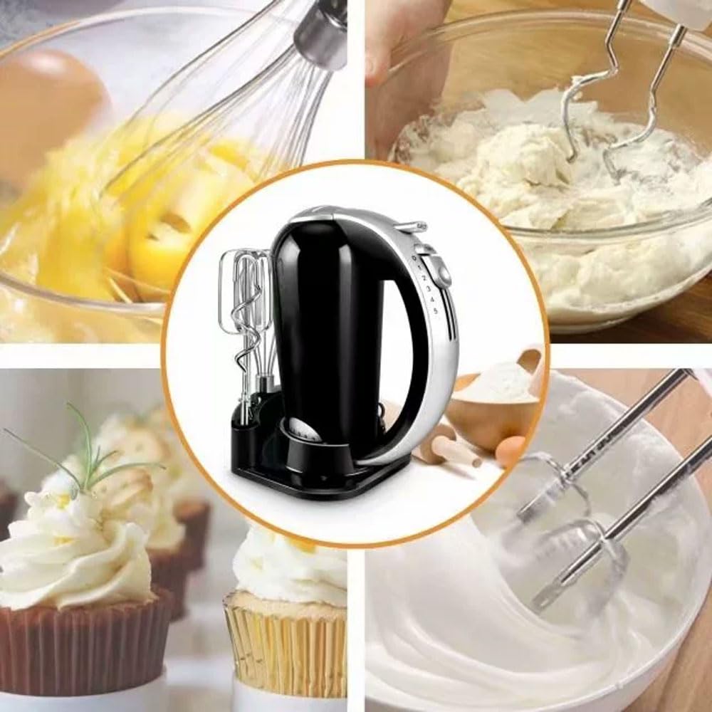 JOSBY Sbattitore Elettrico a 5 velocità, sbattitore Manuale da Cucina da 300 W per Dolci, Design di espulsione con Un Pulsante, con Custodia e 6 Accessori in Acciaio Inossidabile