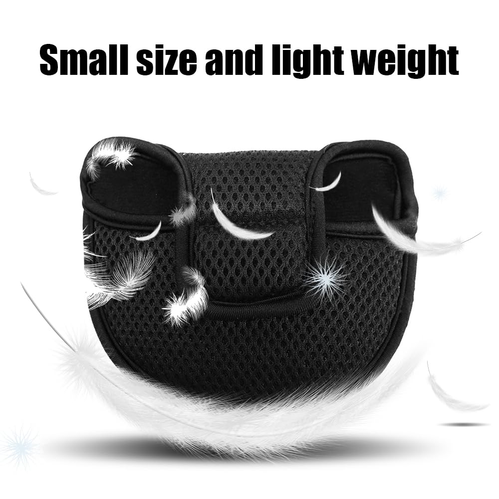 Golf Club Putter Covers,Nylon Golf Headcovers with Closure for Golf Putters Protection, Black - Image 3