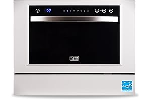 BLACK+DECKER BCD6W 6 Place Setting ENERGY STAR Portable Compact Countertop Dishwasher
