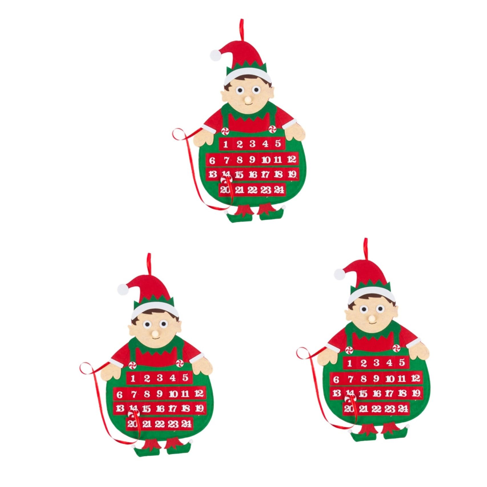 IMIKEYA 3 Stk Countdown-Kalender Krippendekor Weihnachten DIY Kalender Weihnachtsdekorationen weihnachts party Ornament festlicher Adventskalender kreativer Kalender Weihnachtssocken