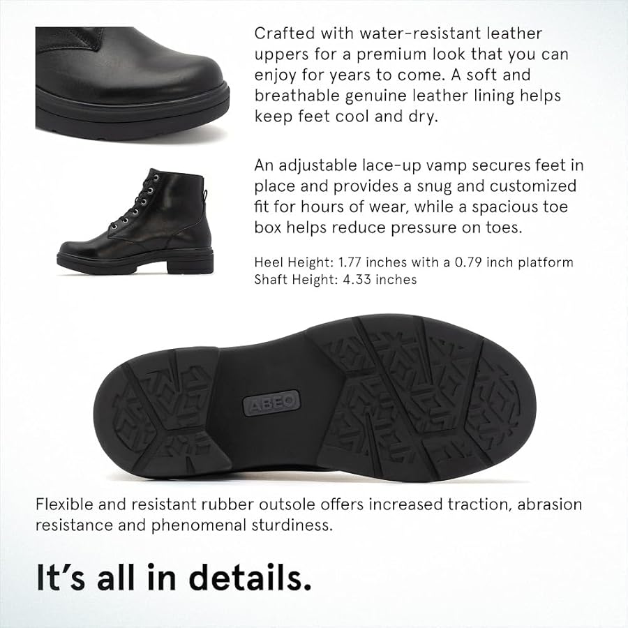 Amazon.com | ABEO Vista Lace Metatarsal Black, 5 Medium | Mid-Calf