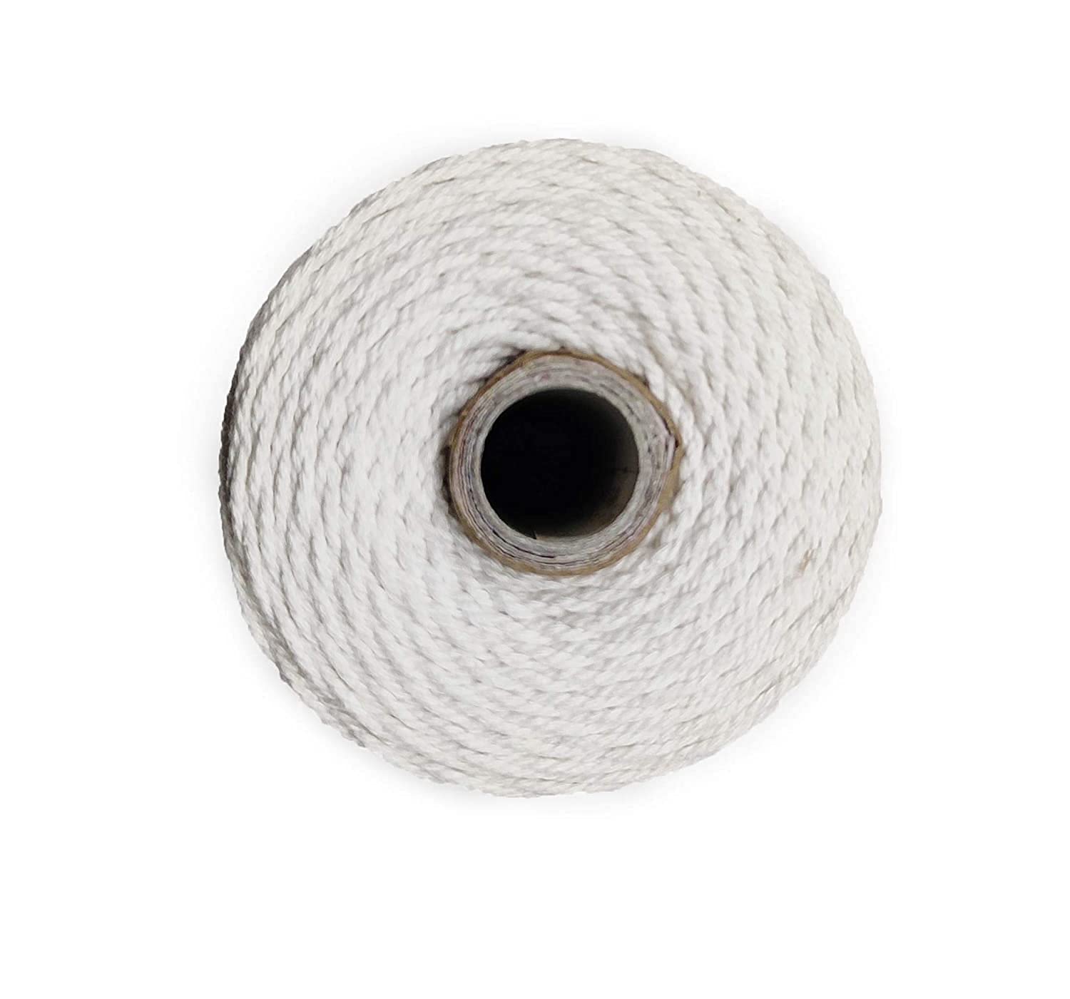 Bobbiny | 3 Ply Twisted Macrame Cotton Cord Dori (Roll Packaging) Thread for Macrame DIY and Other Projects | White | 2mm,100 Meter 1