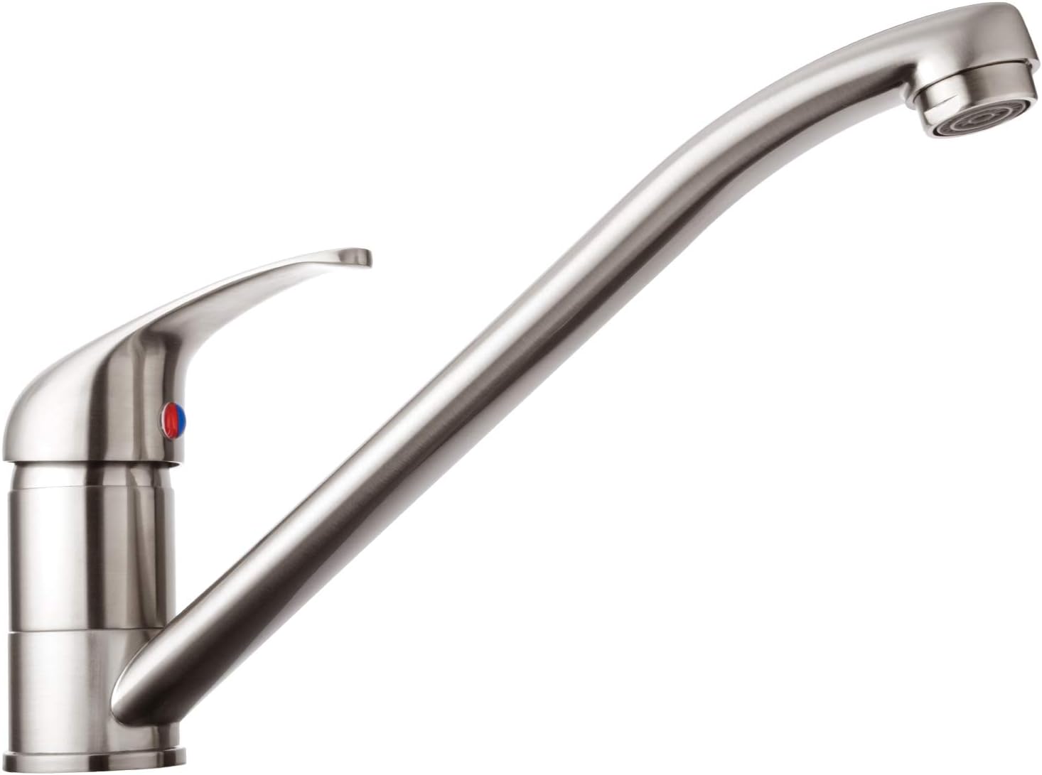 Kitchen Taps Brushed Steel Monobloc Single Lever Kitchen Sink Taps