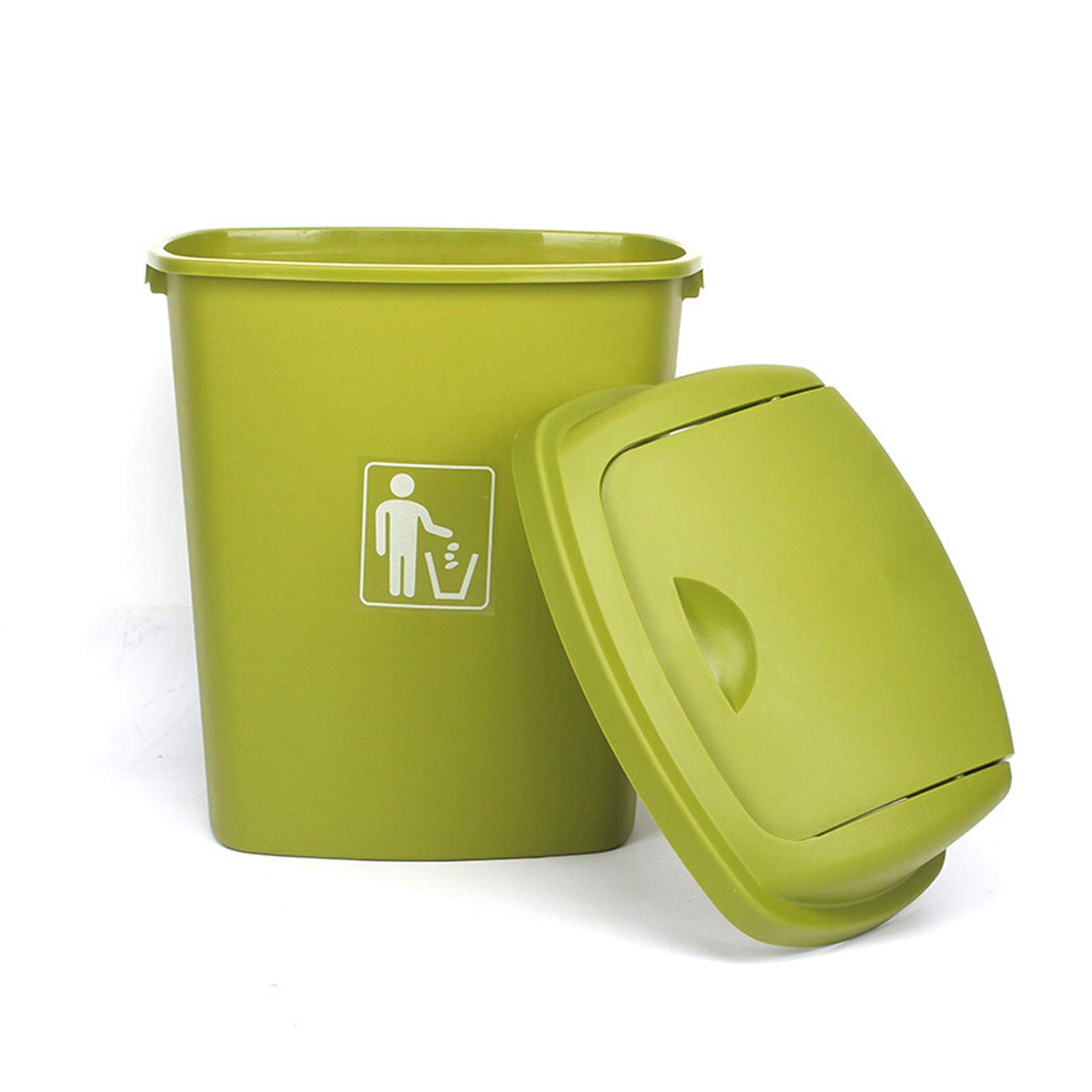Küchenabfalleimer Outdoor-Sortier-Mülleimer-Dose Plastik-Shake-Deckel-Typ-Abfallbehälter-Kommerzielle Garage kann mit Deckel Swing-Top-Mülltonne for Innen, im Freien Mülltonnen