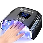 BOLASEN Cordless Rechargeable UV Nail Lamp - UV Light for Gel Nails with Metallic Reflector & Metal Base, 54W Portable Wireless LED Nail Dryer, Professional Fast Charger Curing Lamp for Salon, Black