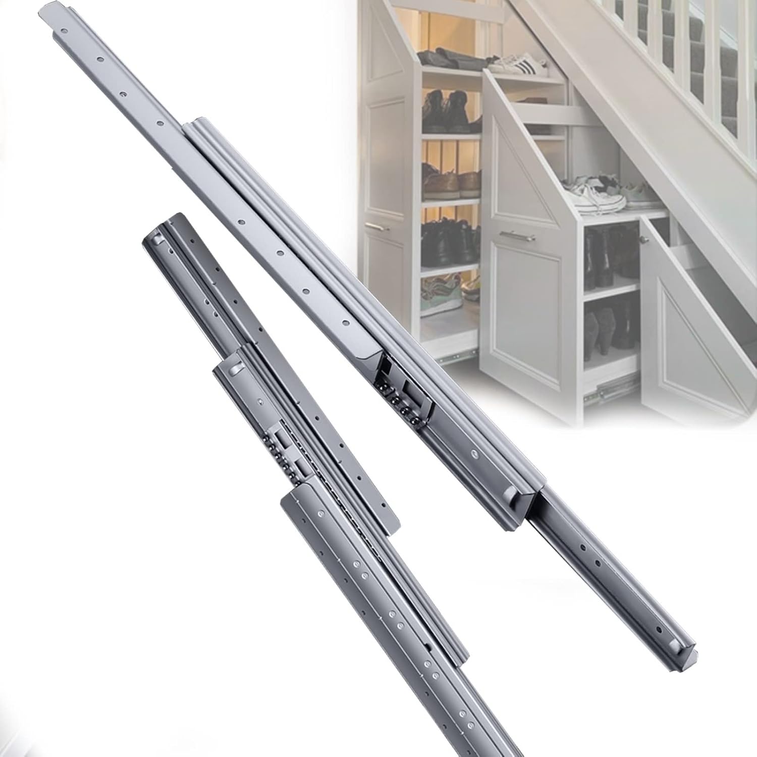 Drawer Slides for UnderStair Shoe Storage Slides, Bottom