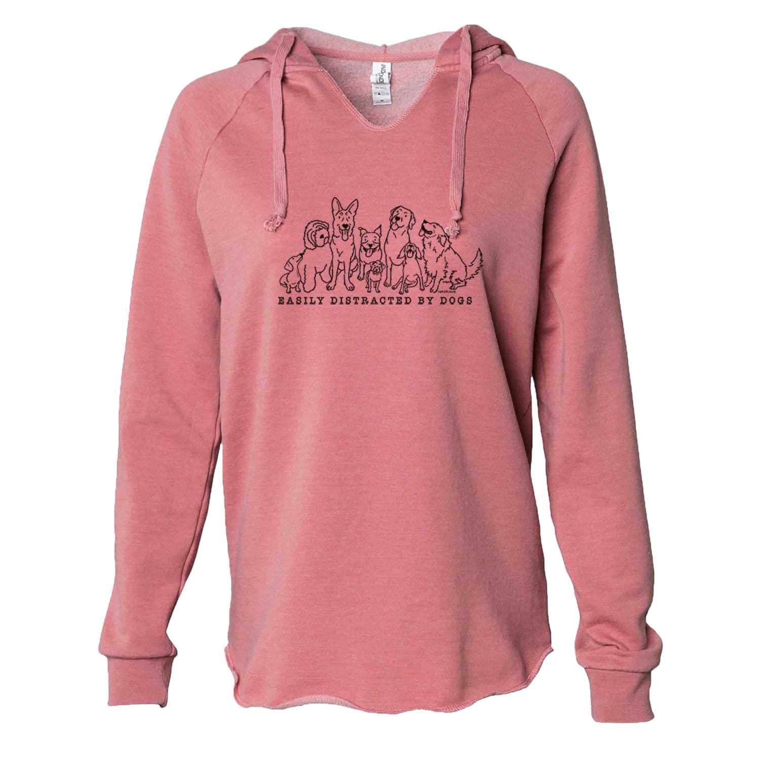 Distracted by Dogs - Women's Cali Wave Hooded Sweatshirt